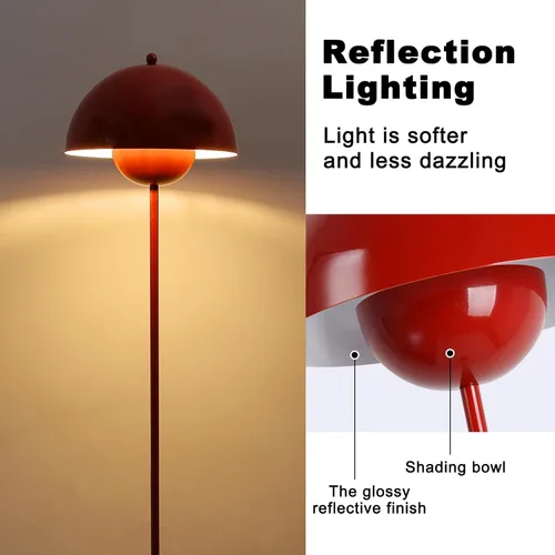 Miniatura 4 de COSYLUX Lámpara de pie moderna para sala de estar, lámpara de pie alta industrial para dormitorio, pantalla de metal que refleja la luz, lámpara