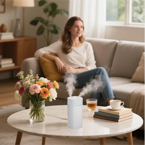 Miniatura 2 de Mini humidificadores portátiles JORMEY - Humidificador silencioso de niebla fría con anillo LED suave, humidificador de escritorio de 21.1 fl oz
