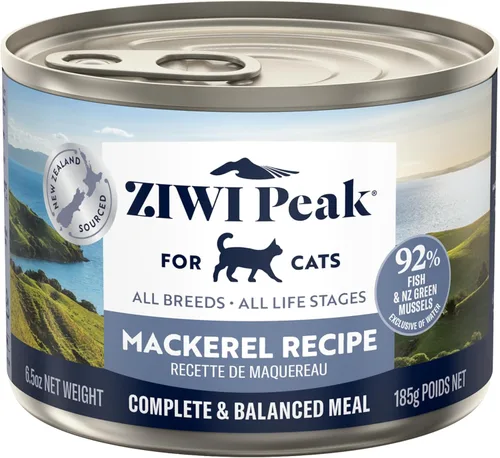 ZIWI Peak Wet - Alimento para gatos, totalmente natural, alto en proteínas, sin granos, ingredientes limitados, con superalimentos (caballa, caja de