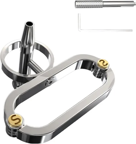 Dispositivo de castidad de metal, jaula de castidad utilizada para restringir el pene masculino con conducto de metal SM Juguetes sexuales para