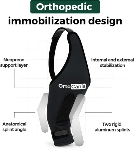 Miniatura 7 de Ortocanis Inmovilizador de rodilla para perros con férulas de aluminio - Soporte de pierna trasera derecha para luxación de rótula, lesiones