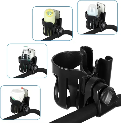 Miniatura 8 de Accmor Portavasos Universal para Andador, Portavasos para Silla de Ruedas con Soporte para Teléfono, Portabotellas Giratorio de 360° para Silla