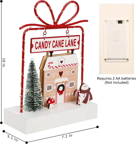 Miniatura 2 de Decoración de Mesa de Navidad, Decoraciones Iluminadas de Madera, Decoraciones de Mesa de Navidad Operadas a Batería para Interiores