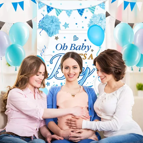 Miniatura 4 de Sumind Letrero de bienvenida para baby shower, con texto en inglés "It's a Boy", cartel de bienvenida para baby shower, 70.87 x 35.43 pulgadas