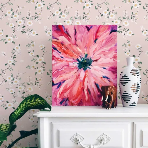 Miniatura 3 de YXTII Papel tapiz de 393.7" x 17.3" para despegar y pegar, papel tapiz floral rosa para dormitorio, papel decorativo para pared