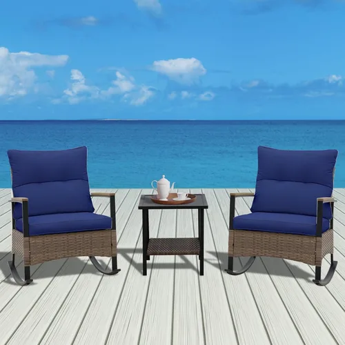 Miniatura 12 de COOS BAY Sunset Haven - Juego de muebles de patio para exteriores, juego de conversación al aire libre, sofá de mimbre de ratán, sofá biplaza, 2