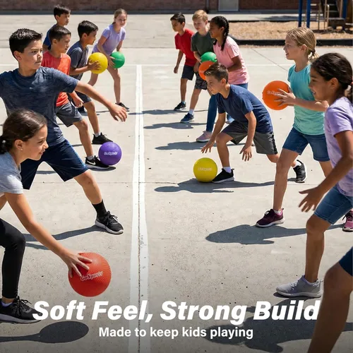 Miniatura 3 de GoSports Inflatable Dodgeballs - Choose 5 Inch or 7 Inch No Sting Balls - Set of 6 Includes Ball Pump & Mesh Bag Paquete de 6 bolas de 5