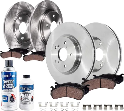 Miniatura 27 de Detroit Axle - Kit de frenos para Ford 18-21 Transit Connect, Rotores de freno de disco delantero y trasero Pastillas de freno de cerámica 2018 2019