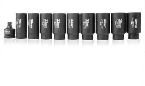 Miniatura 5 de NEIKO 02531A Juego de 10 piezas de 12 puntas de dados de 1/2 pulgadas, removedor de tuercas de llanta, enchufe de tuerca de husillo, juego de llaves