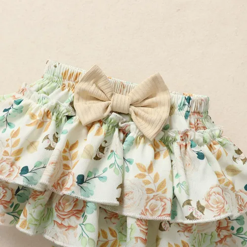 Miniatura 87 de Mioglrie Conjunto de ropa para bebé recién nacida, conjunto de pantalones cortos, conjunto floral de verano, ropa de bebé linda para niña