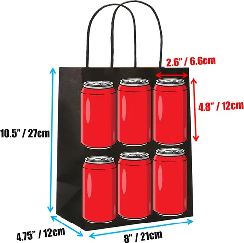 Miniatura 2 de Bolsas de regalo medianas con asas, 50 bolsas de papel kraft a granel, color negro 8x4.75x10 inch,120GSM,Thick,Durable,Recyclable,6LB Load,for