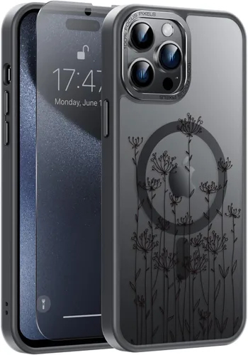 Miniatura 127 de Goodon Funda para iPhone 17 Pro con protector de pantalla de privacidad, compatible con Magsafe, a prueba de golpes, translúcida mate, bonita funda