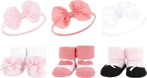 Miniatura 54 de Hudson Baby Conjunto de regalo de diadema y calcetines para niña Flor azul marino rosa