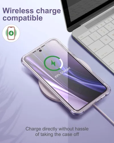 Miniatura 7 de SURITCH Funda transparente para Samsung Galaxy S21 FE de 6.4 pulgadas (solamente), [protector de pantalla integrado] carcasa rígida protectora
