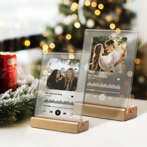 Miniatura 7 de Placa personalizada de Spotify, canción acrílica con foto y texto, marco de fotos personalizado para parejas, bodas, aniversario (4 x 6 pulgadas)