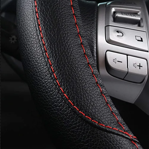 Miniatura 4 de Funda de cuero para volante de auto, protector antideslizante para volante de auto de cuero de microfibra transpirable, ajuste universal
