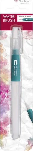 Tombow Cepillo de agua con punta plana, pincel de acuarela recargable para técnicas de acuarela, flujo de agua ajustable, fácil de limpiar [WB-FL-1P]