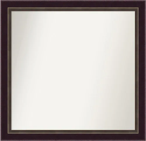 Miniatura 360 de Amanti Art Espejo de baño de bronce para sobre el fregadero, 24 x 24 pulgadas, espejo cuadrado de bronce Lara para tocador, marco de madera