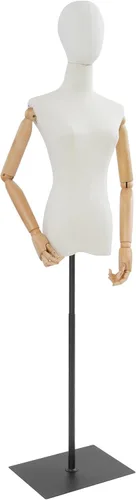 Miniatura 16 de Vestido de maniquí femenino con forma de torso, 59 a 79 pulgadas de altura ajustable, cuerpo de maniquí con soporte de metal y base rectangular