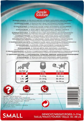Miniatura 8 de Simple Solution Pañales para perros desechables, 12 unidades, S