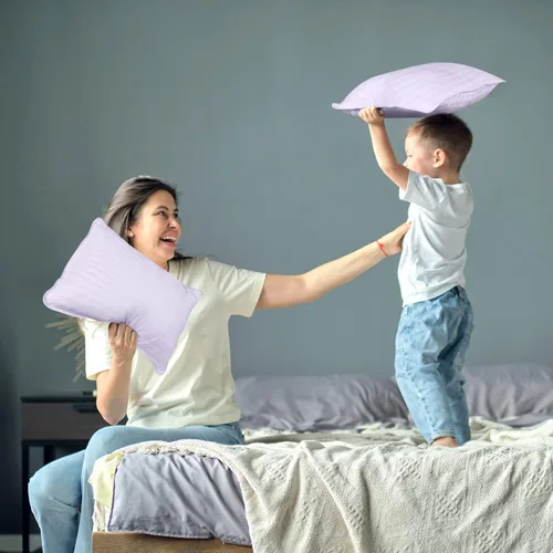 Miniatura 6 de Utopia Bedding Almohada para niños pequeños (Lavanda, paquete de 2), almohadas de 13x18 para dormir, funda de mezcla de algodón suave