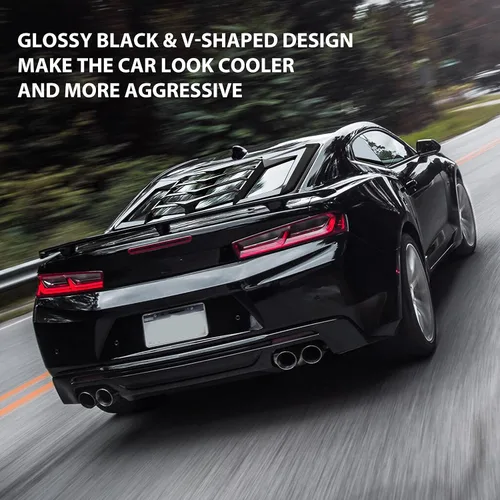 Miniatura 6 de Rejillas de Ventana Trasera y Lateral para Camaro 16-22, Rejilla de Ventana Negro Brillante Cubierta de Parasol Estilo GT Lambo para Chevrolet Chevy