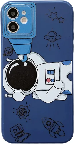 Miniatura 15 de Yonds Queen para iPhone 7 Plus / 8 Plus, linda funda con diseño de astronauta de dibujos animados, elegante parachoques de TPU suave, protectora