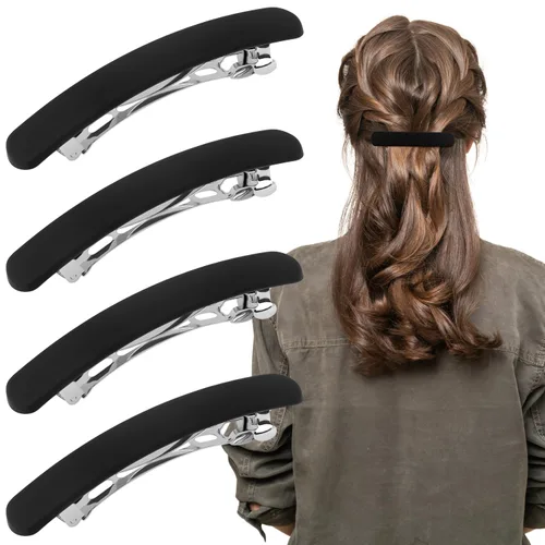 Miniatura 12 de ATODEN Pinzas para el cabello, 4 pasadores franceses mate neutros para cabello fino y fino, horquillas para el cabello y accesorios para mujeres
