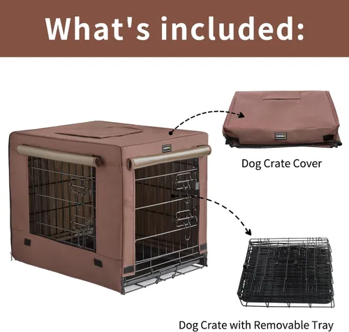 Miniatura 2 de DONORO Jaulas para Perros de Tamaño Pequeño para Interiores con Doble Puerta, Perreras y Casas para Cachorros y Gatos, Jaulas Plegables de Metal