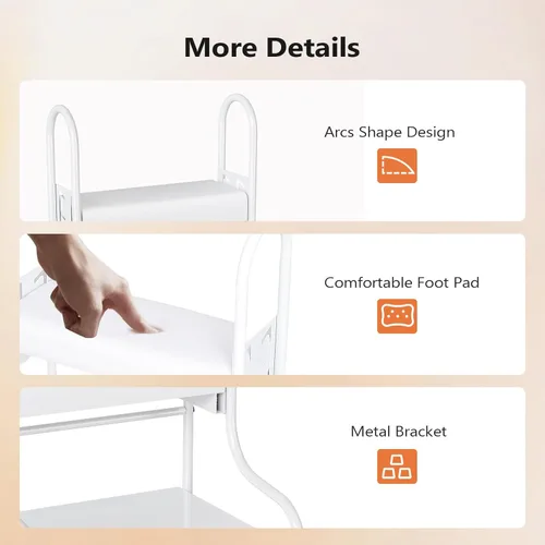 Miniatura 5 de OmySalon Carrito de pedicura, carrito de baño de pies, carrito de salón de altura ajustable con cojín de poliuretano, carrito portátil para manicura