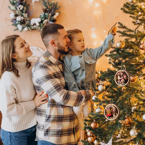 Miniatura 5 de Bemaystar Adornos de Navidad personalizados con fotos, regalos para Navidad, fotos, adornos personalizados, decoraciones de Navidad, regalos