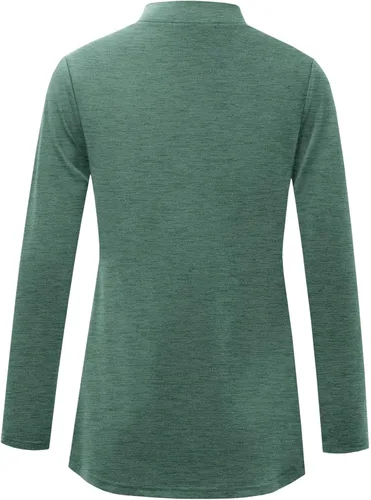 Miniatura 3 de GINKANA Camiseta de enfermería de manga larga con cuello alto falso suave de doble capa de maternidad para lactancia materna, camisa de enfermería