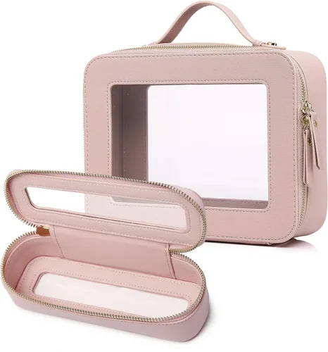 Miniatura 59 de Pinkmik Pequeña bolsa de maquillaje, mini estuche transparente para maquillaje y neceser con cremallera, organizador de bolsos para mujer