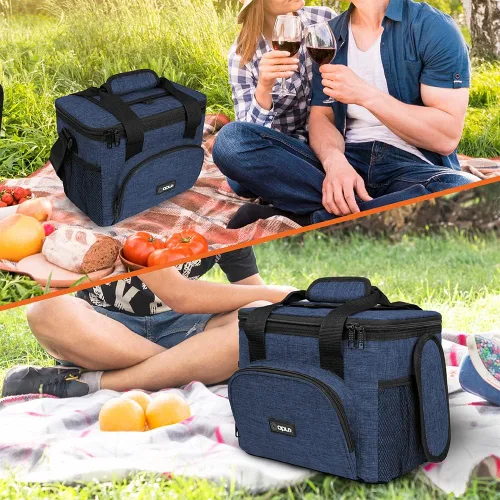 Miniatura 6 de OPUX Bolsa térmica suave, térmica y plegable con aislamiento térmico para hombres, trabajo, campamento, playa, viajes, portátil, suave, a prueba