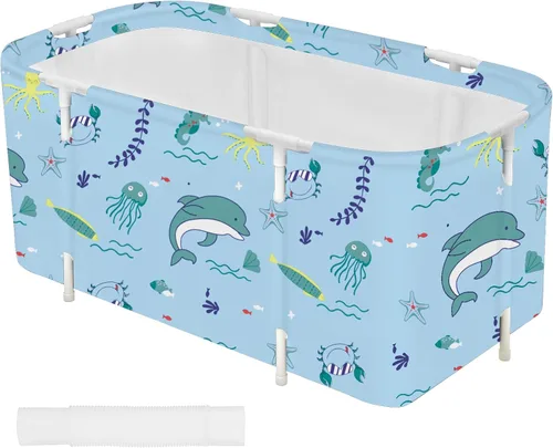 – Tina portátil plegable, tina de baño vertical para cabina de ducha, fácil de ensamblar, tina plegable adecuada para viajes, camping y actividades