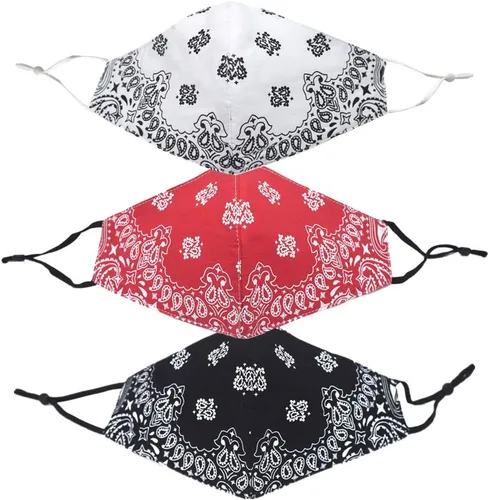 Miniatura 6 de Bandana de la cubierta de la cara, máscara de tela de algodón suave media cara protectora, pasamontañas de cachemira unisex de moda, Balaclava