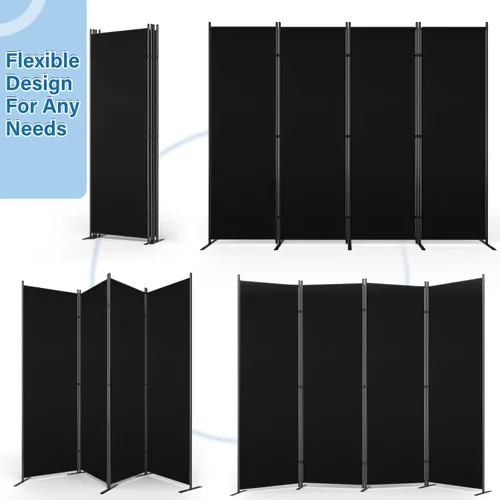 Miniatura 4 de AKTOP Divisor de habitación de 4 paneles, divisor de pared portátil de 6 pies para separación de habitaciones, separadores de habitación de tela