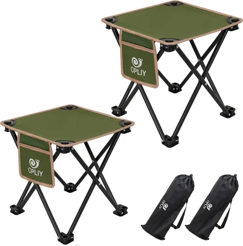 Miniatura 12 de Opliy Taburete de camping 2 unidades, taburete plegable portátil de 13 pulgadas para jardinería al aire libre y playa, senderismo y pesca, taburete