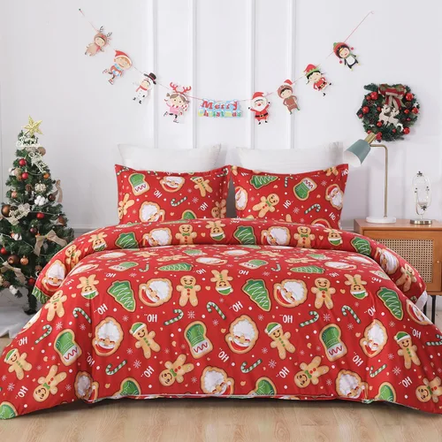 Miniatura 13 de Vaulia Funda de edredón de Navidad Twin, colección de ropa de cama de microfibra navideña con patrón de árbol a cuadros de Navidad, incluye 1 funda