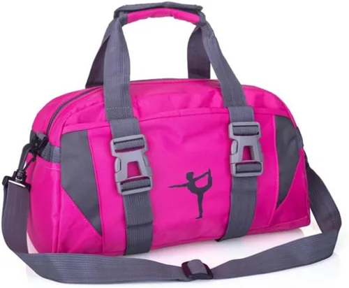 Bolso deportivo de danza pequeñogrande para mujeres y adolescentes, para gimnasio, yoga, para pasar la noche, fin de semana, etc., Rosa, L