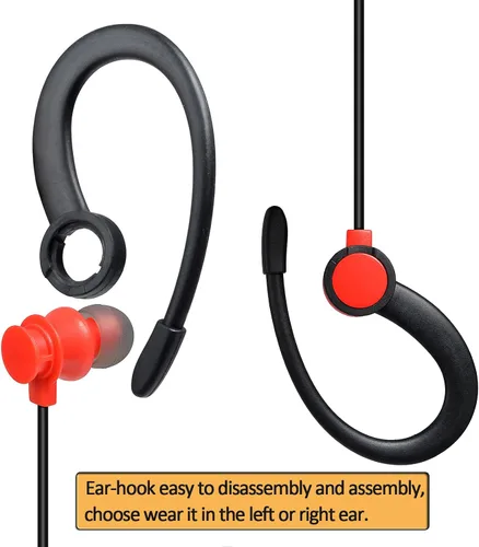 Miniatura 2 de HYS Auricular Walkie Talkie en forma de G con micrófono PTT, gancho de oreja para Motorola T200TP T260 T260TP T402 T460 T465 T600 T605 T800 MH230R