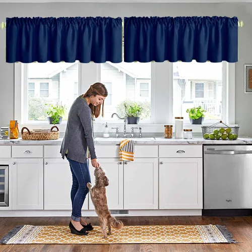 Miniatura 21 de Cortinas de cocina negras Ladity - 2 paneles de cortinas cortas opacas, 36 pulgadas, privacidad, niveles de café, cortinas de granja para ventana