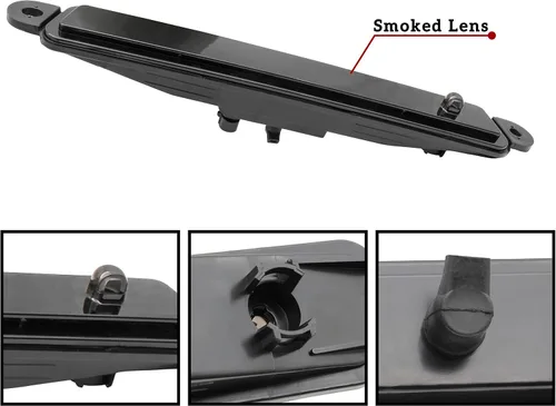 Miniatura 3 de Luz de freno LED de tercer tercio para Armada 04-15, luz de parada de montaje alto central en negro ahumado de KEWISAUTO para Nissan Armada