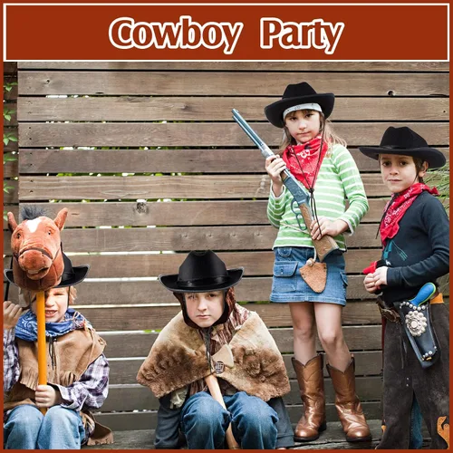 Miniatura 7 de Hercicy Sombreros de vaquero para niños pequeños, sombrero de vaquera para niños y niñas, accesorios de disfraz de bebé, suministros de fiesta