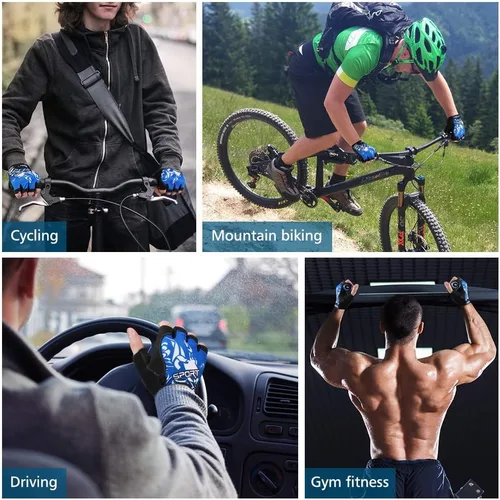 Miniatura 7 de Accmor Guantes de ciclismo para hombres y mujeres, guantes de ciclismo de medio dedo, guantes de bicicleta de carretera MTB, guantes antideslizantes