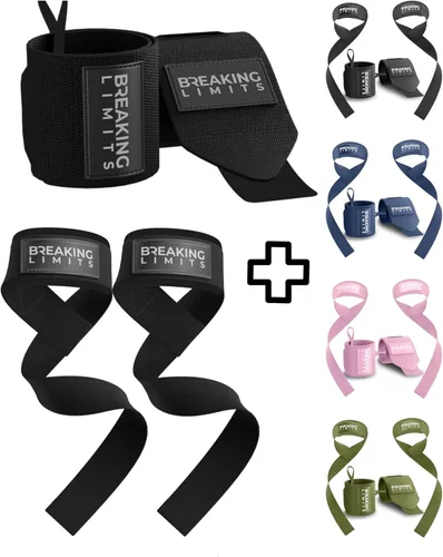 Miniatura 11 de Correas de gimnasio Breaking Limits Correas de levantamiento de peso para muñecas Paquete – Correas de levantamiento para entrenamiento