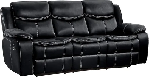 Miniatura 4 de Lexicon Bay - Juego de sofá reclinable manual, 2 piezas, color negro