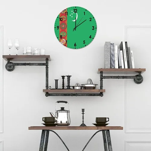Miniatura 534 de Cheyan Reloj de pared con bandera de Canadá de 12 pulgadas, silencioso, sin tictac, de PVC, funciona con pilas, reloj redondo decorativo, regalo