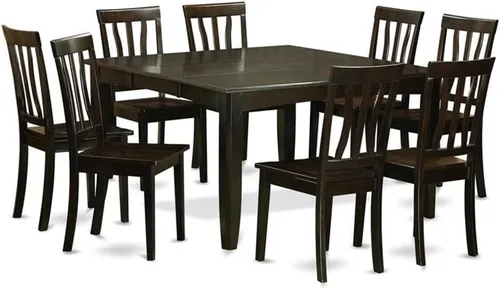 Miniatura 14 de East West Furniture PFAN6-CAP-W - Juego de comedor de 6 piezas que contiene una mesa de comedor cuadrada con hojas de mariposa y 4 sillas de cocina