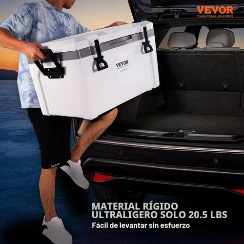 Miniatura 2 de VEVOR Enfriador Rígido Ultraligero, Enfriador de Retención de Hielo con Mango Resistente, Hielera Lonchera para Camping, Viajes, Exteriores, se